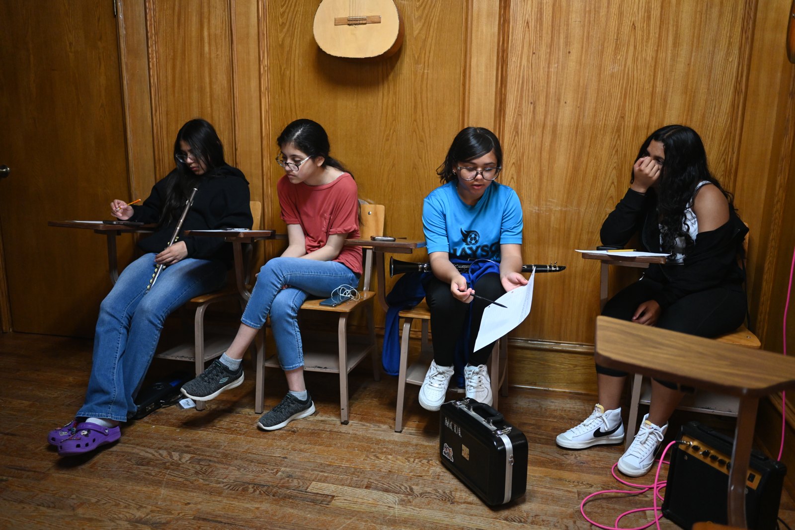 Students waiting their turn during an IME session