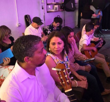 An audience listening at a Sound Birth concert